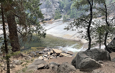 <img alt="Emerald Pond at the top of Vernal Falls in Yosemite National Park.">